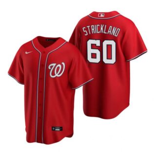 Men's Hunter Strickland Washington Nationals Cool Base Jersey White Home Red