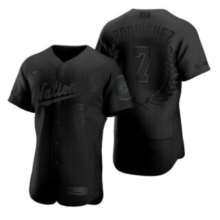 Men's Iv??n Rodr??guez Washington Nationals Flex Base Jersey Black Award Black Award