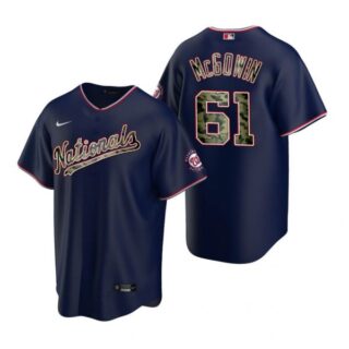 Men's Kyle Mcgowin Washington Nationals Cool Base Jersey Navy 2021 Memorial Day Navy 2021 Memorial Day