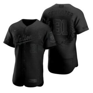 Men's Max Scherzer Washington Nationals Flex Base Jersey Black Award Black Award
