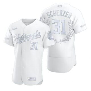 Men's Max Scherzer Washington Nationals Flex Base Jersey Black Award White Award