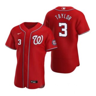 Men's Michael A. Taylor Washington Nationals Flex Base Jersey Black Golden Red
