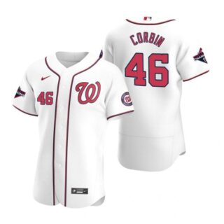 Men's Patrick Corbin Washington Nationals Flex Base Jersey Navy World Series Champions White WS