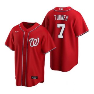 Men's Trea Turner Washington Nationals Cool Base Jersey White Home Red