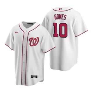 Men's Yan Gomes Washington Nationals Cool Base Jersey Navy White Home